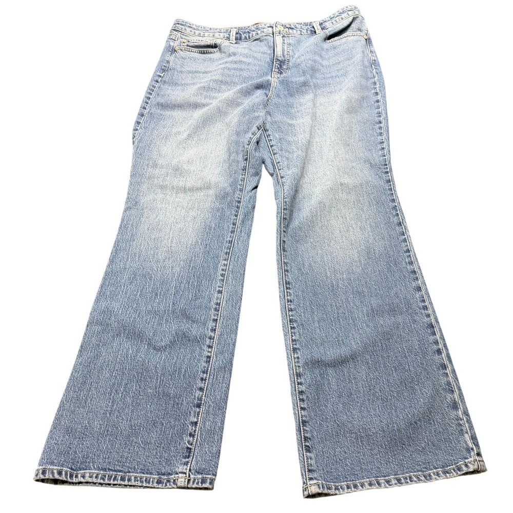 Talbots Barely Boot Jean Womens Blue Denim High Rise Classic Preppy Size 14